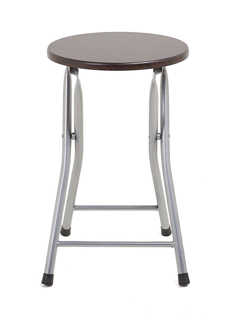 HOME GENIE - Folding Stool Silver/Wenge - Image 1