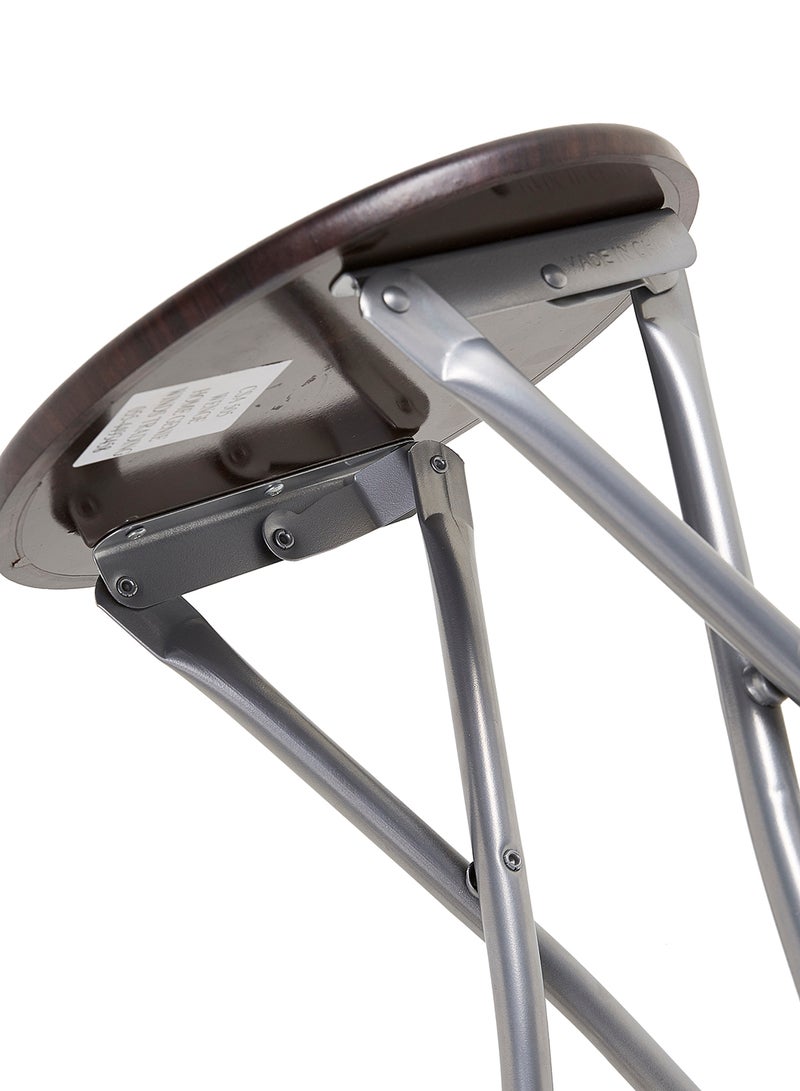 HOME GENIE - Folding Stool Silver/Wenge - Image 1