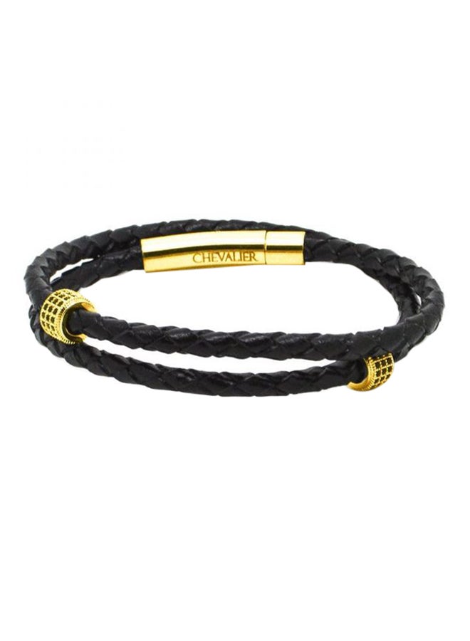 شيفالير سوار جلدي مزين بحجر الزركون المكعب