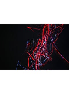 Light Trail Neon Abstract Wall Art Canvas Print Multicolour 80x53x3.5cm