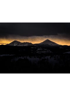 Mountain Shadow Dark Cloud And Light Wall Art Canvas Print Multicolour 80x53x3.5cm
