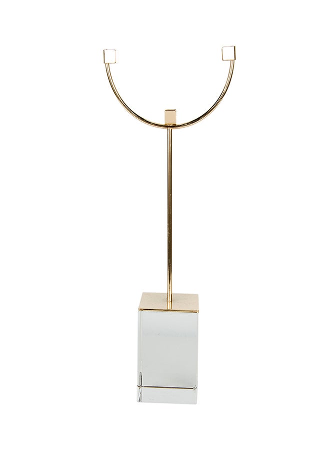 Crystal Base Decorative Tabletop Green/Clear/Gold 6x6x35cm - Image 2
