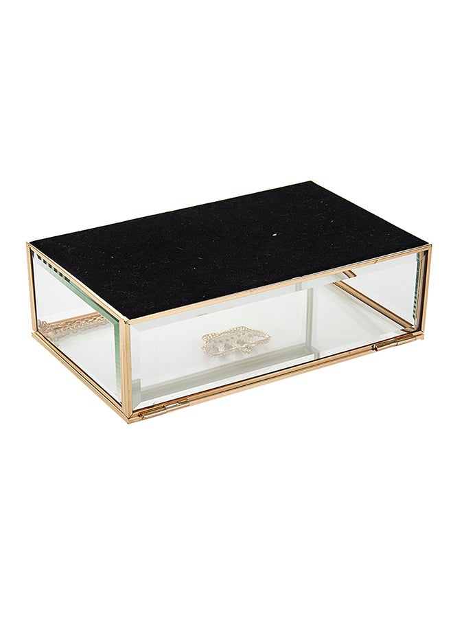 صندوق تخزين عاكس مصنوع من الزجاج والمعدن ذهب / شفاف 18x14x6.5Ø³Ù†ØªÙŠÙ…ØªØ± - Image 3