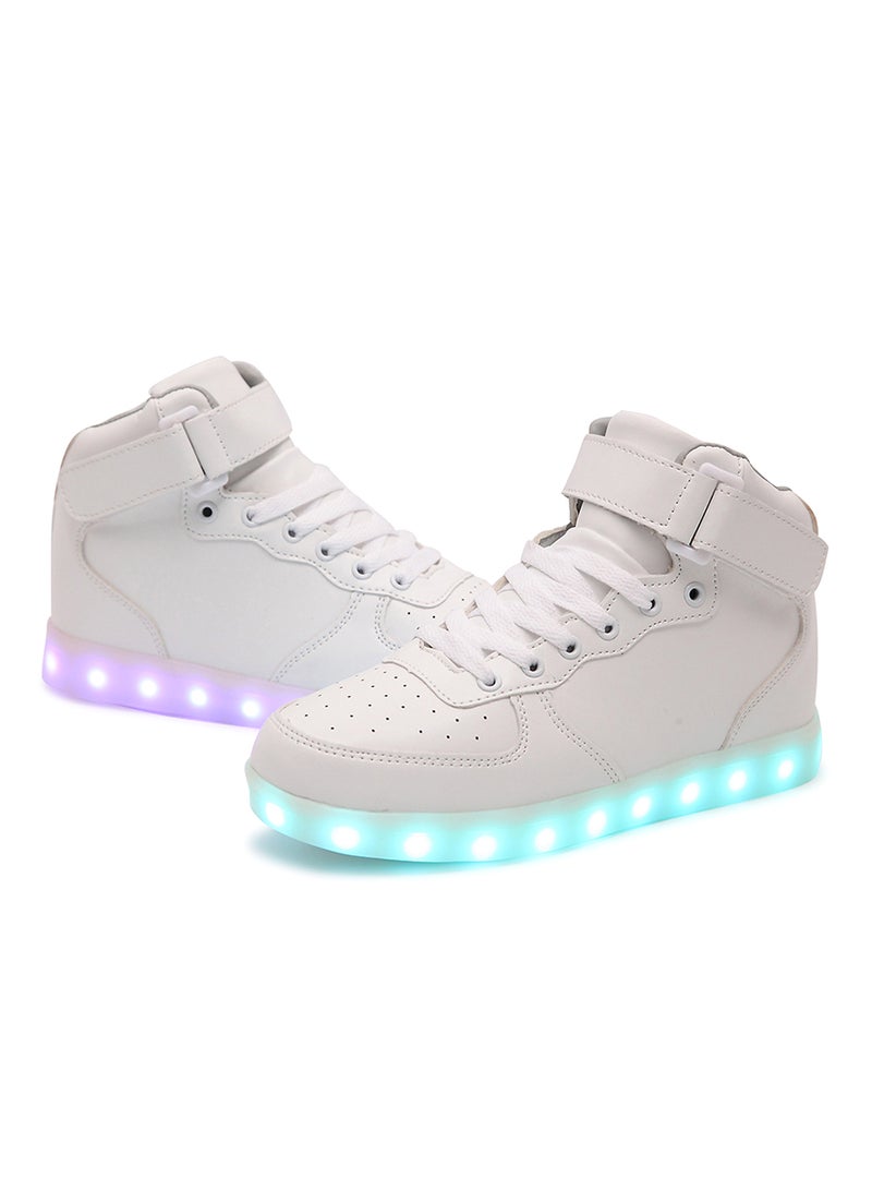 HUSK'SWARE - LED Flashing Lights High Top Sneakers White - Image 1