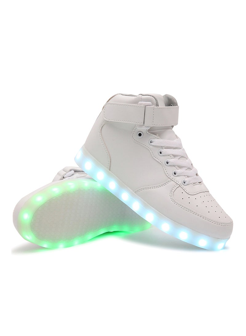 HUSK'SWARE - LED Flashing Lights High Top Sneakers White - Image 1