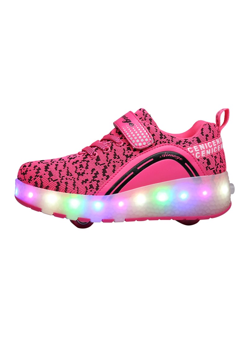 HUSK'SWARE - LED Flashing Wheeled Low Top Sneakers Pink - Image 1