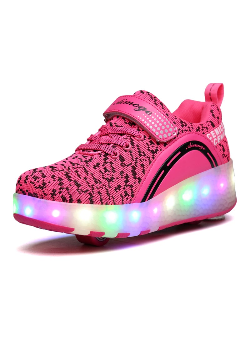 HUSK'SWARE - LED Flashing Wheeled Low Top Sneakers Pink - Image 1
