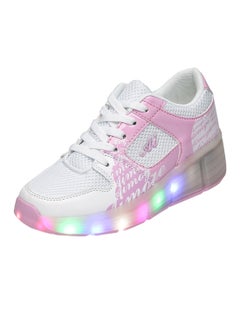 HUSK'SWARE LED Flashing Wheeled Low Top Sneakers White/Pink  - Image 1