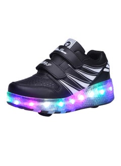 HUSK'SWARE LED Flashing Wheeled Low Top Sneakers Black  - Image 1