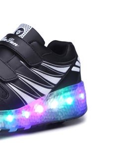 HUSK'SWARE LED Flashing Wheeled Low Top Sneakers Black  - Image 3