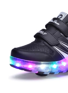 HUSK'SWARE LED Flashing Wheeled Low Top Sneakers Black  - Image 4