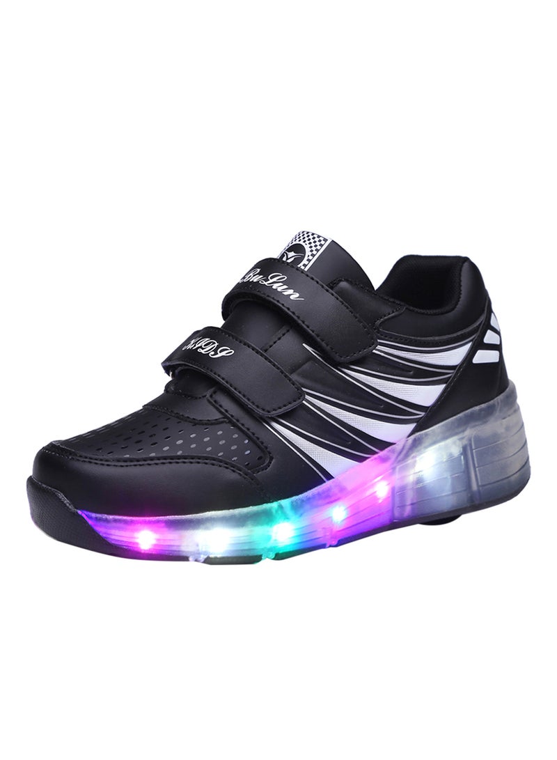 HUSK'SWARE - LED Flashing Wheeled Low Top Sneakers Black - Image 1