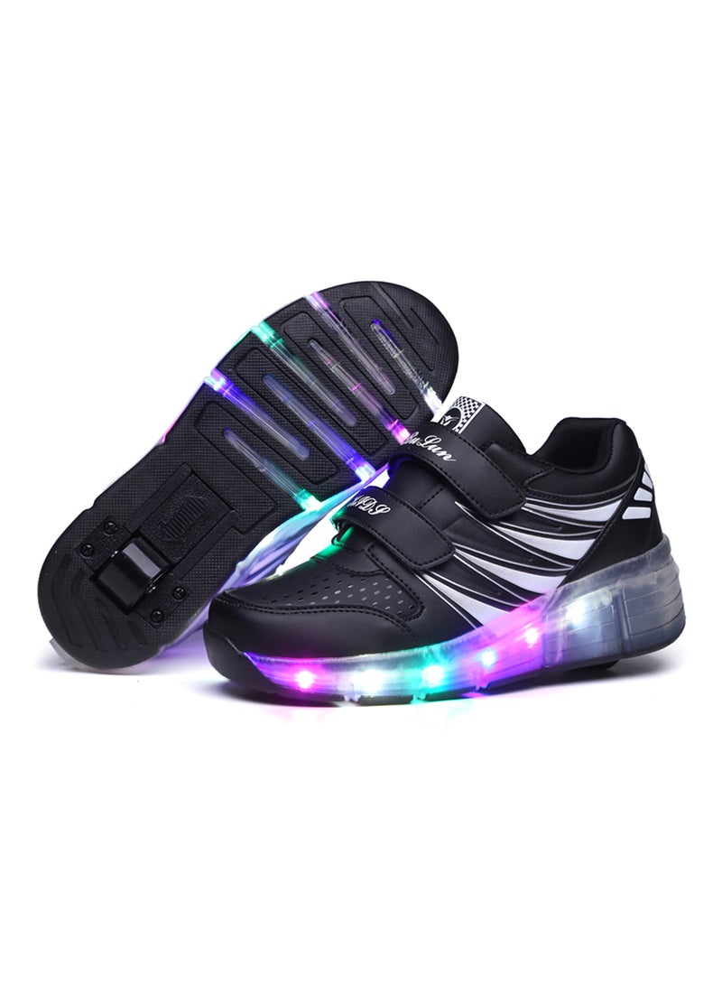 HUSK'SWARE - LED Flashing Wheeled Low Top Sneakers Black - Image 1