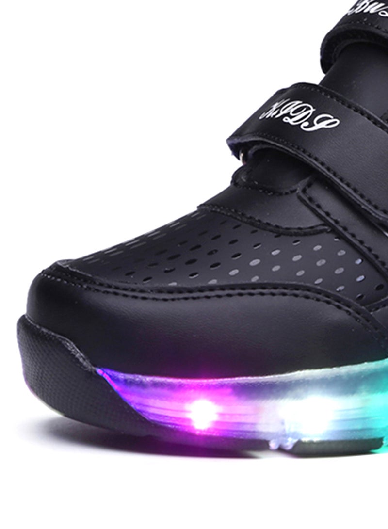 HUSK'SWARE - LED Flashing Wheeled Low Top Sneakers Black - Image 1