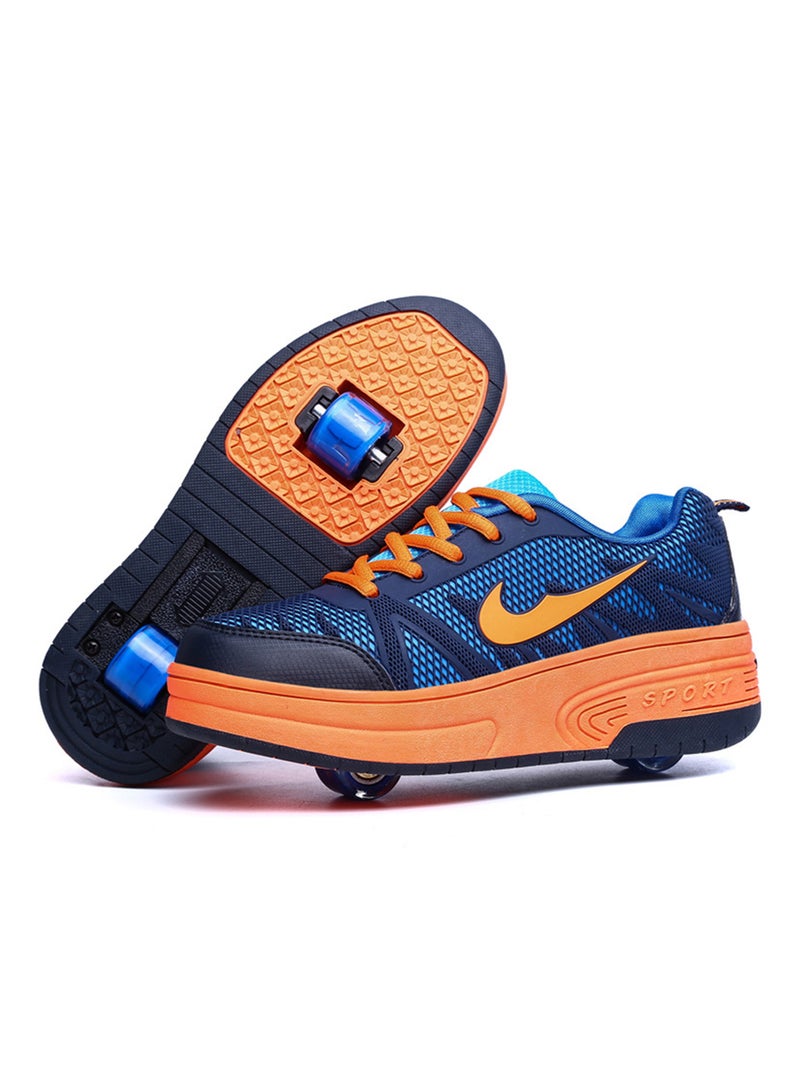 Lace Up Wheeled Trainers Blue/Orange - v1536747377/N16512916V_2