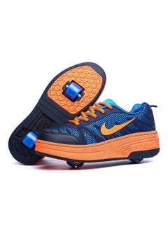 HUSK'SWARE Lace Up Wheeled Trainers Blue/Orange  - Image 2