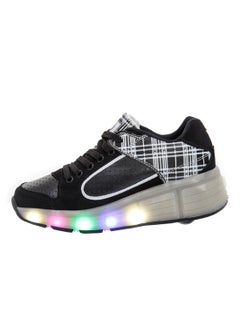 HUSK'SWARE Lace Up Wheeled Low Top Sneakers Black/White  - Image 1