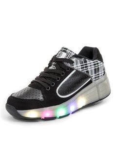 HUSK'SWARE Lace Up Wheeled Low Top Sneakers Black/White  - Image 2