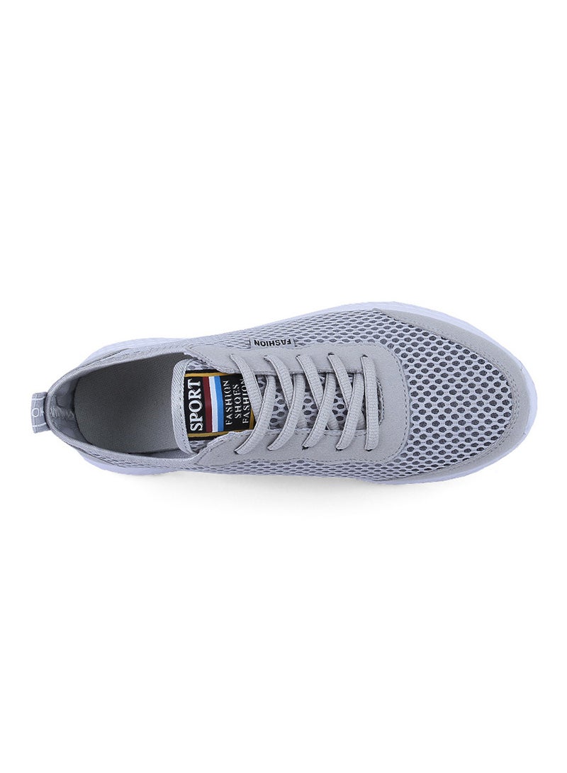 Generic Linking Breathable Lace Up Trainers Grey  - Image 2