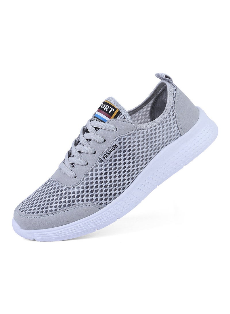 Generic Linking Breathable Lace Up Trainers Grey  - Image 3