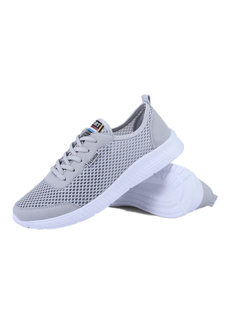 Generic Linking Breathable Lace Up Trainers Grey  - Image 4