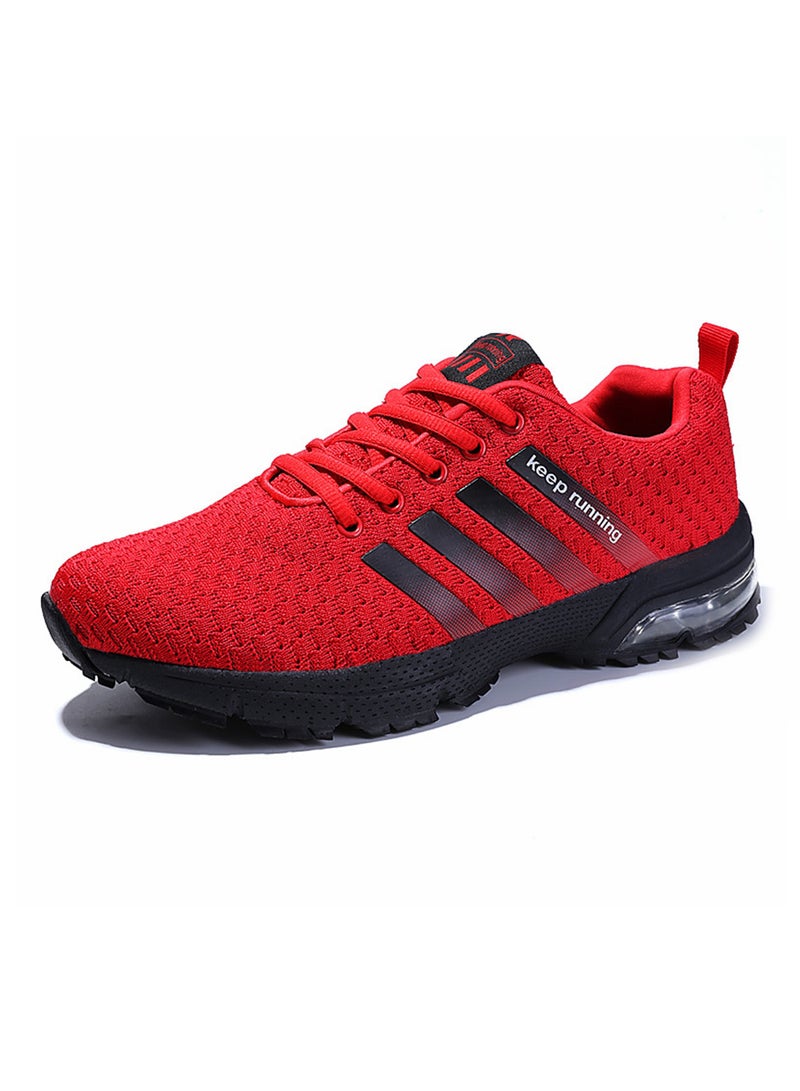 Generic Lightweight Lace Up Trainers Red  - Image 2