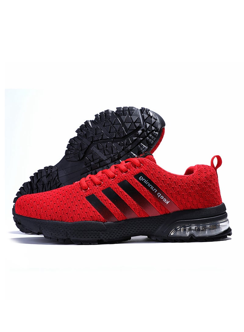 Generic Lightweight Lace Up Trainers Red  - Image 3
