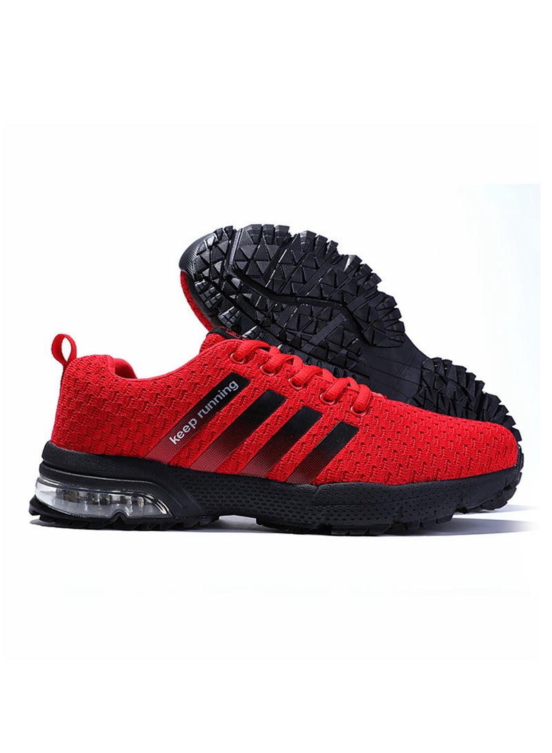 Generic Lightweight Lace Up Trainers Red  - Image 4