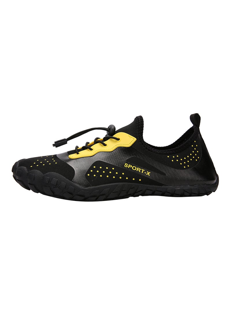 Generic Hiking Lace Up Trainers Black/Yellow  - Image 1