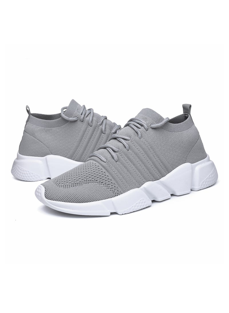 Lace Up Trainers Grey  - Image 4