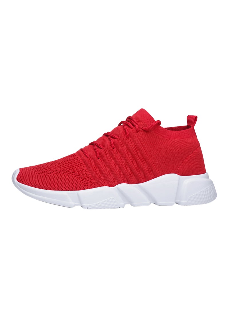 Lace Up Trainers Red  - Image 1