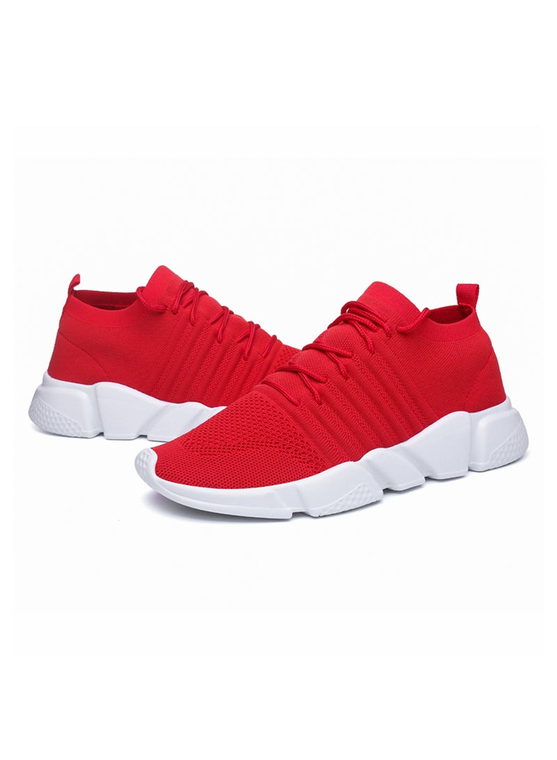 Lace Up Trainers Red  - Image 2