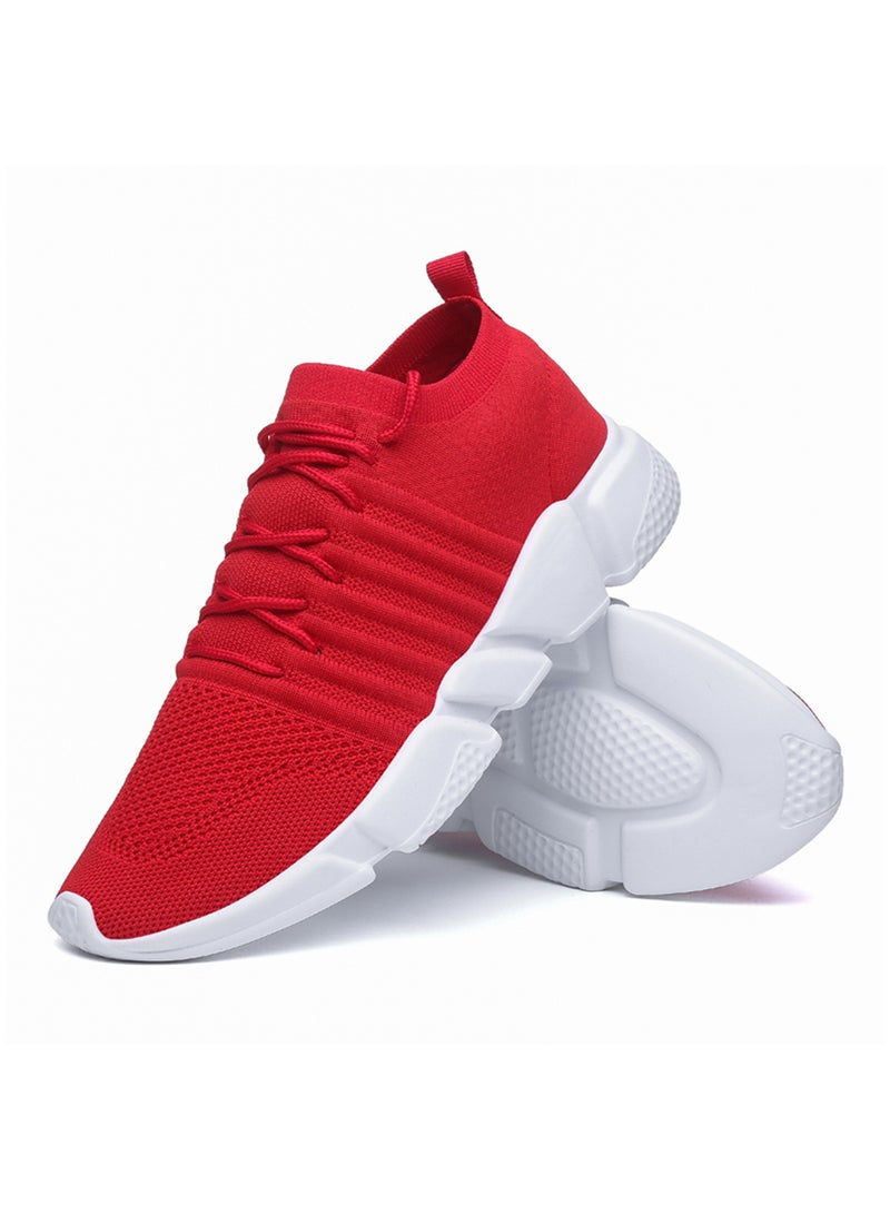 Lace Up Trainers Red  - Image 3