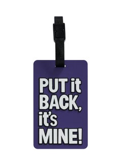 TangoTag Put It Back, It's Mine!' Luggage Tag Purple/White  - Image 1