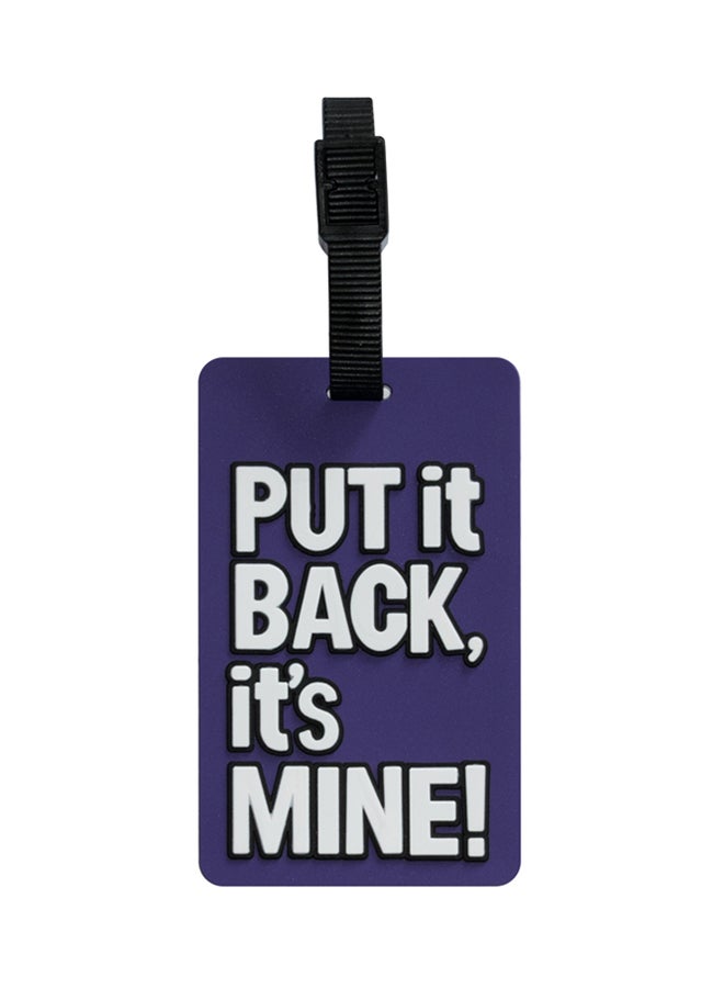 TangoTag - Put It Back, It's Mine!' Luggage Tag Purple/White - Image 1