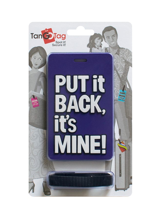 TangoTag - Put It Back, It's Mine!' Luggage Tag Purple/White - Image 1