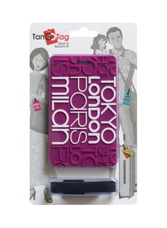 TangoTag Tokyo London Paris Milan' Luggage Tag Pink/White  - Image 3