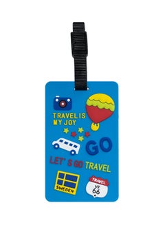 TangoTag Travel Is My Joy!' Luggage Tag Blue/Yellow  - Image 1