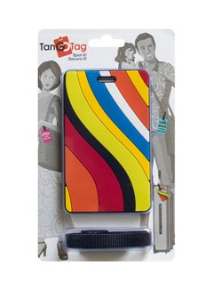 TangoTag Colourful Waves Luggage Tag Yellow/Blue/Red  - Image 3
