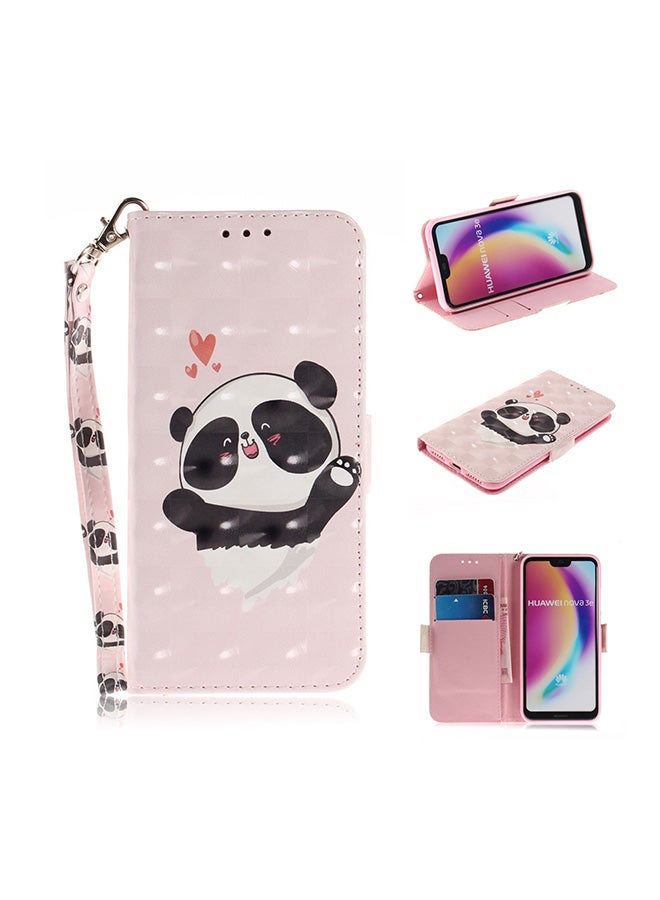Generic - Leather Flip Case Cover For Huawei Nova 3E Pink/Black/White - Image 1