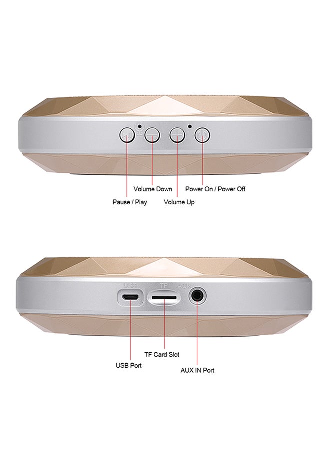 Generic - Diamond Style Bluetooth Subwoofer V4643G Gold - Image 1