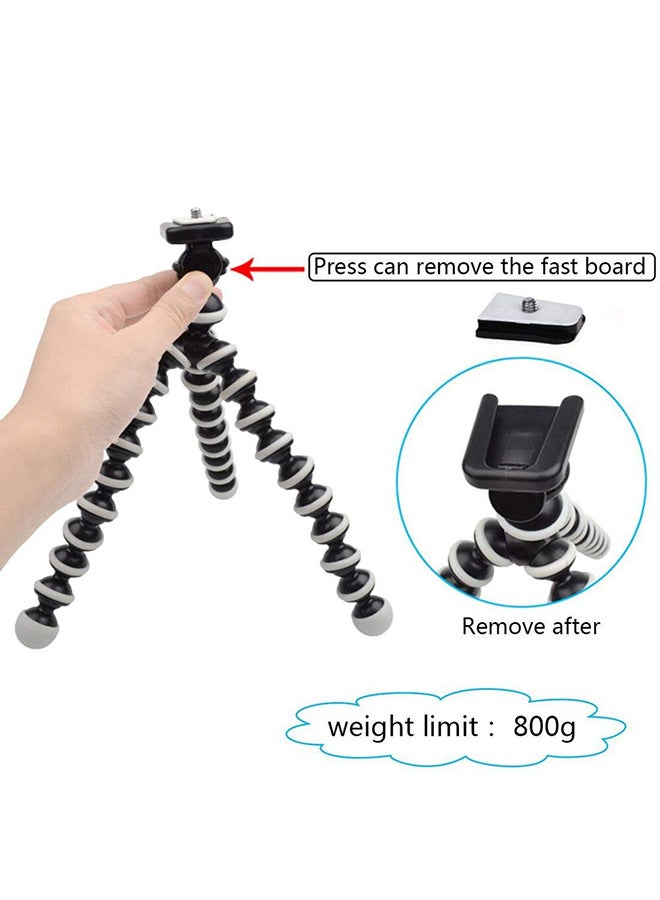 Flexible Trpod Stand For GoPro With Mount Adapter Black/White - Image 4