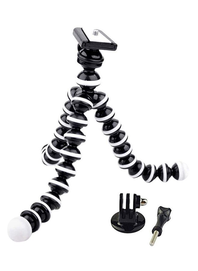 Flexible Trpod Stand For GoPro With Mount Adapter Black/White  - Image 1