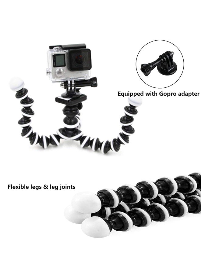 Flexible Trpod Stand For GoPro With Mount Adapter Black/White  - Image 2