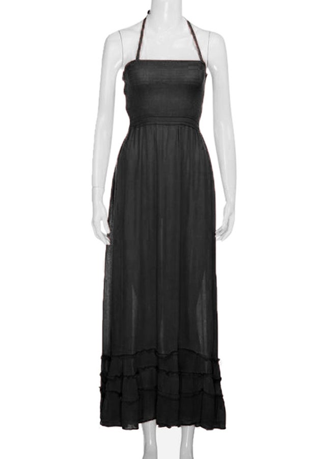 Beach Wave Straps Maxi Dress Black  - Image 3