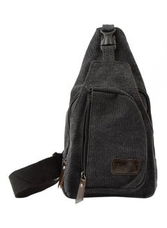 Zipper Closure Crossbody Bag Black