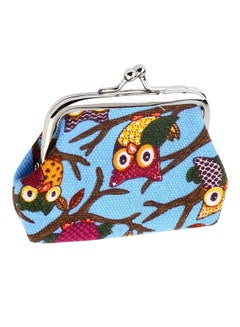 Canvas Owl Print Clutch Multicolour