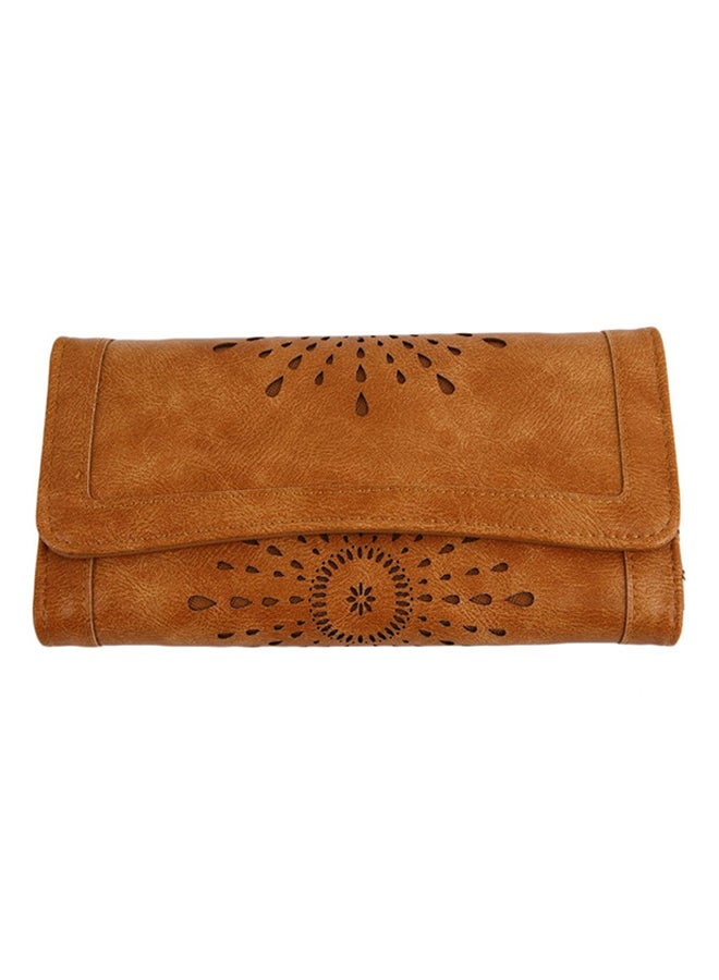 OUTAD - Vintage Carved Hollow Clutch Brown - Image 1