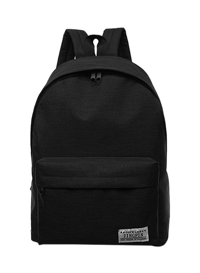 أوتاد حقيبة ظهر كاجوال من القماش الكتاني أسود