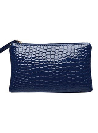 Leather Crocodile Pattern Clutch Blue - v1536845035/N16562719A_1